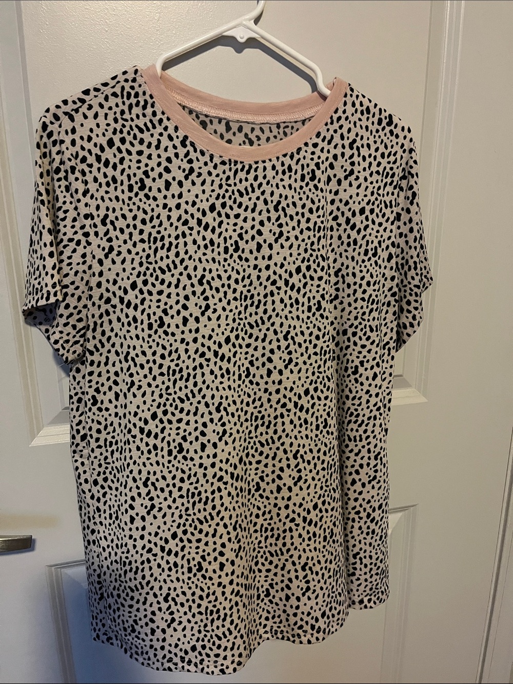 Light Pink Trim Black Dalmatian Spot Tee